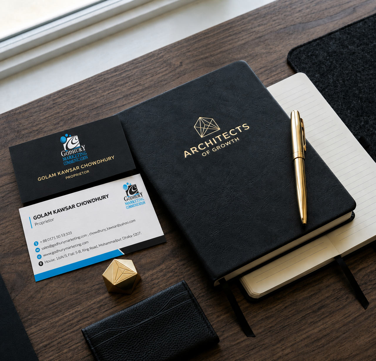 Godhury creative identity and brand collateral presentation